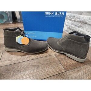 NEW Nunn Bush Otto Plain Toe Chukka Size 9 Gray 84987 Genuine Leather Scotchgard